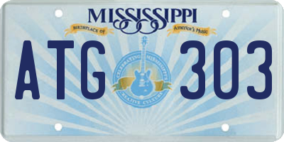 MS license plate ATG303