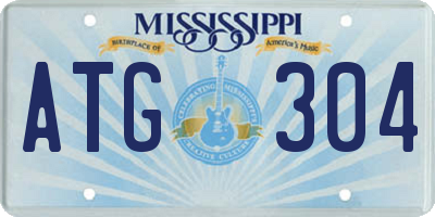 MS license plate ATG304