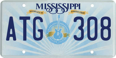MS license plate ATG308
