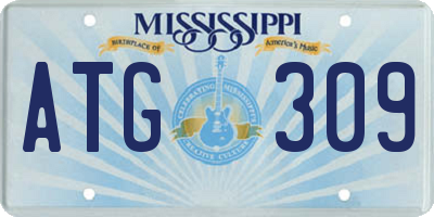 MS license plate ATG309