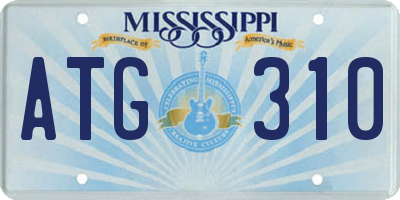 MS license plate ATG310