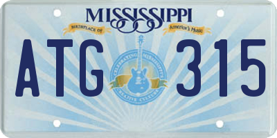 MS license plate ATG315