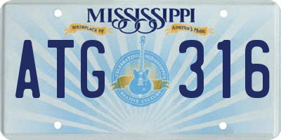 MS license plate ATG316