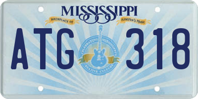 MS license plate ATG318