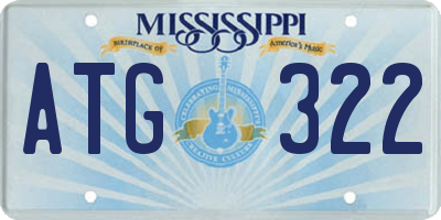 MS license plate ATG322