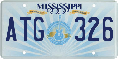 MS license plate ATG326