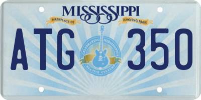 MS license plate ATG350