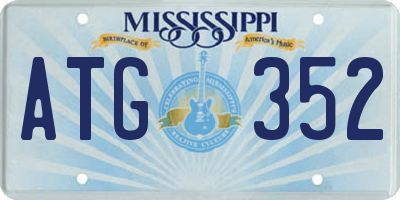 MS license plate ATG352