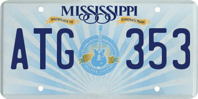 MS license plate ATG353
