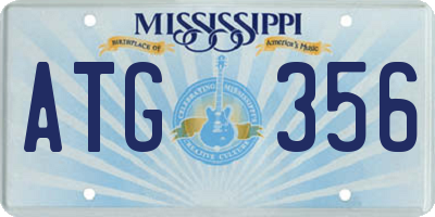 MS license plate ATG356