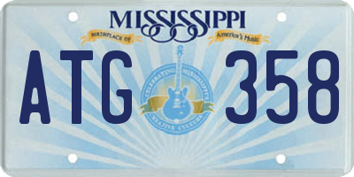 MS license plate ATG358