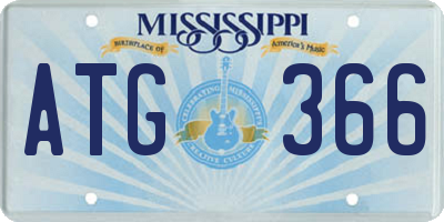 MS license plate ATG366