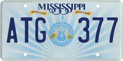 MS license plate ATG377