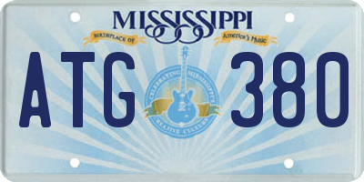 MS license plate ATG380
