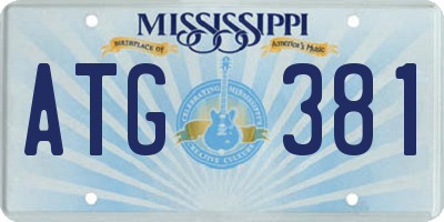 MS license plate ATG381