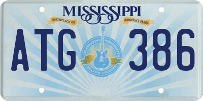 MS license plate ATG386