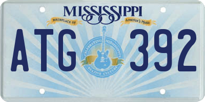 MS license plate ATG392
