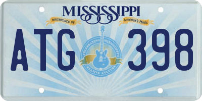 MS license plate ATG398