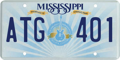 MS license plate ATG401