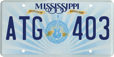 MS license plate ATG403