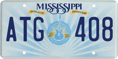 MS license plate ATG408