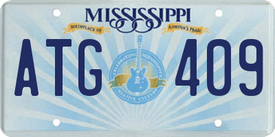 MS license plate ATG409