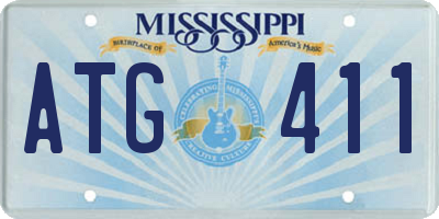 MS license plate ATG411