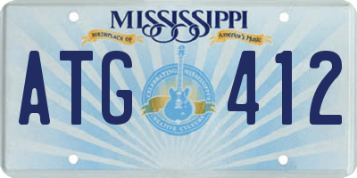 MS license plate ATG412