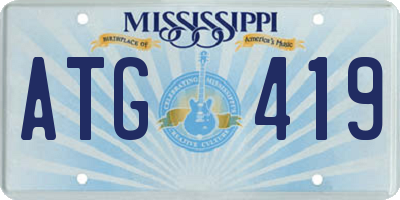 MS license plate ATG419