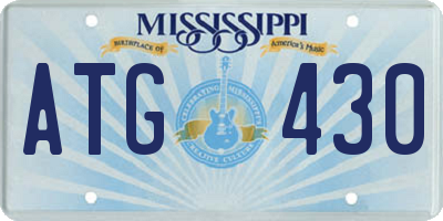MS license plate ATG430