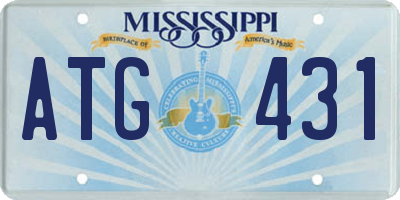 MS license plate ATG431