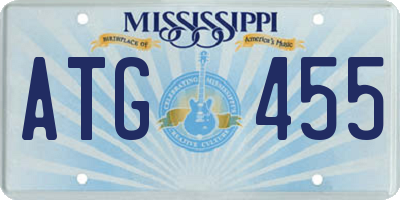 MS license plate ATG455