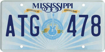 MS license plate ATG478