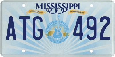 MS license plate ATG492