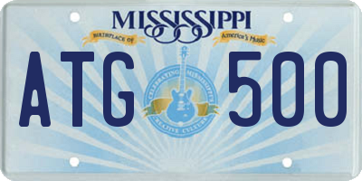 MS license plate ATG500