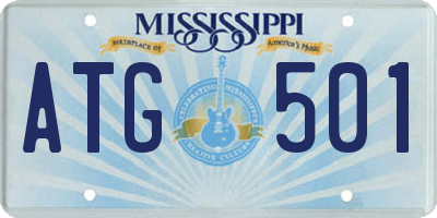 MS license plate ATG501