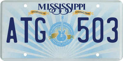MS license plate ATG503