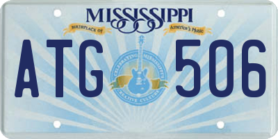 MS license plate ATG506