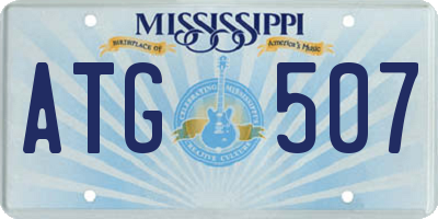 MS license plate ATG507