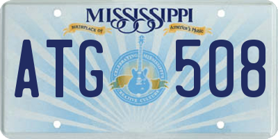 MS license plate ATG508