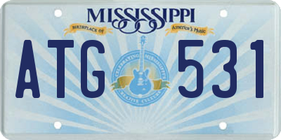 MS license plate ATG531