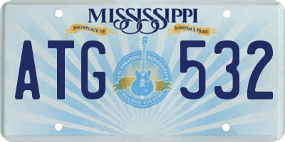 MS license plate ATG532