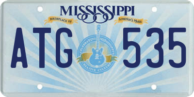 MS license plate ATG535