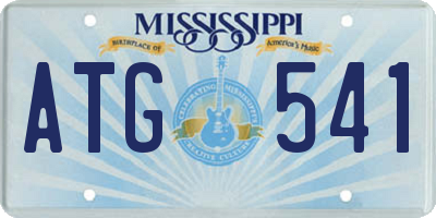 MS license plate ATG541