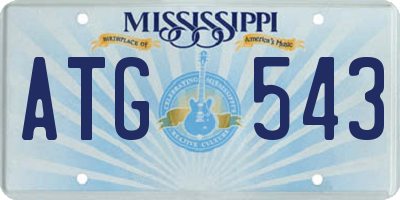 MS license plate ATG543