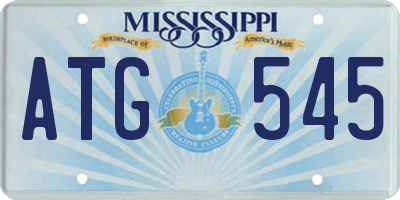 MS license plate ATG545
