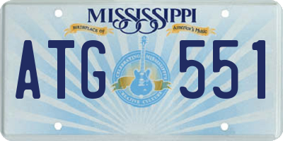MS license plate ATG551