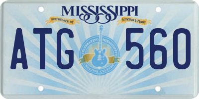 MS license plate ATG560