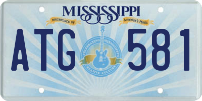 MS license plate ATG581