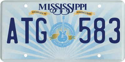 MS license plate ATG583